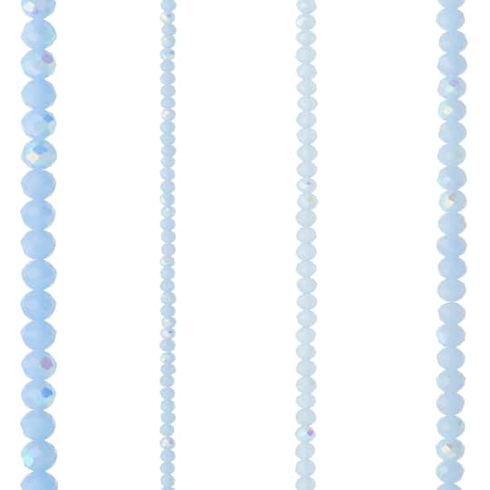 Light Blue Faceted Glass Rondelle Beads by Bead Landing™